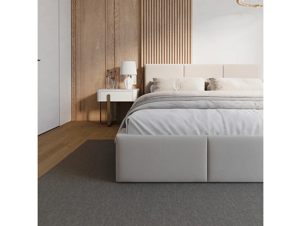 Lit coffre Tesia 160x200  - Sommier inclus Crème