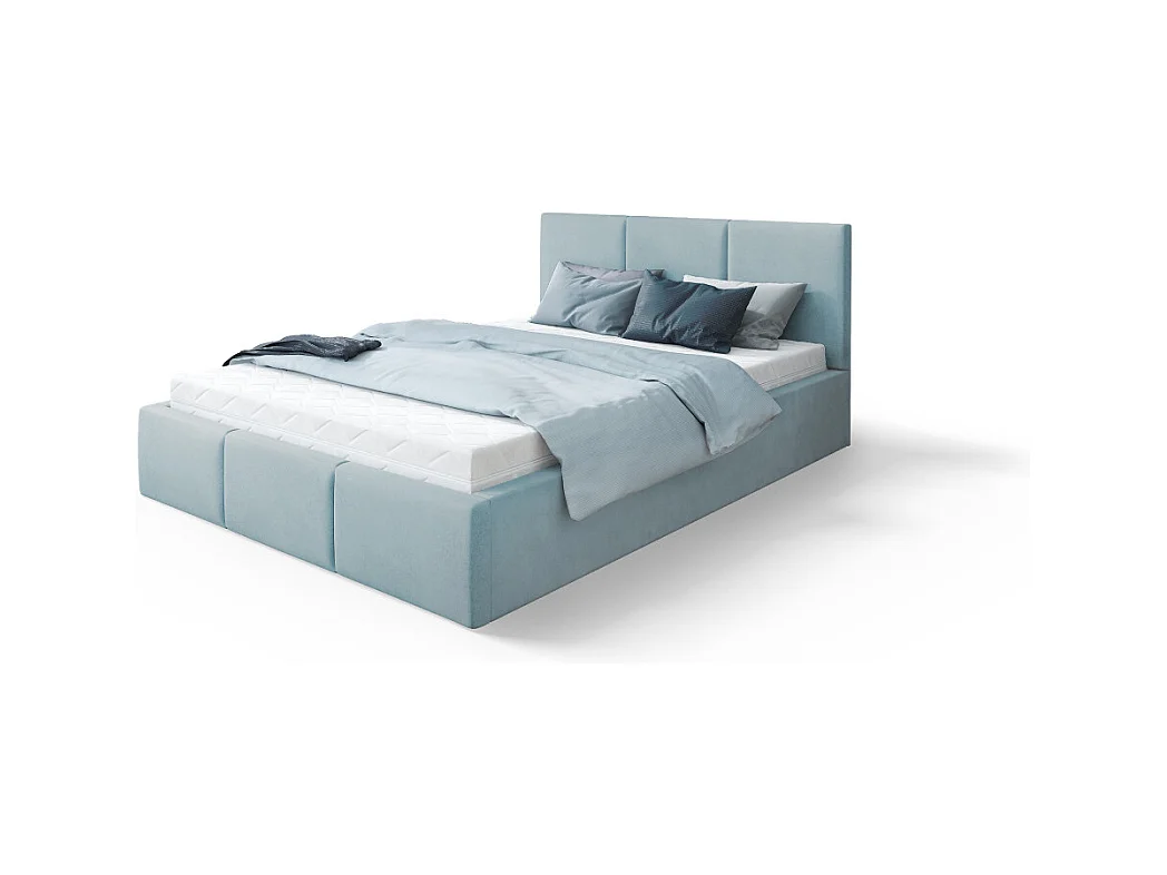 Lit Double Tesia 160x200 + coffre - Sommier inclus Mint