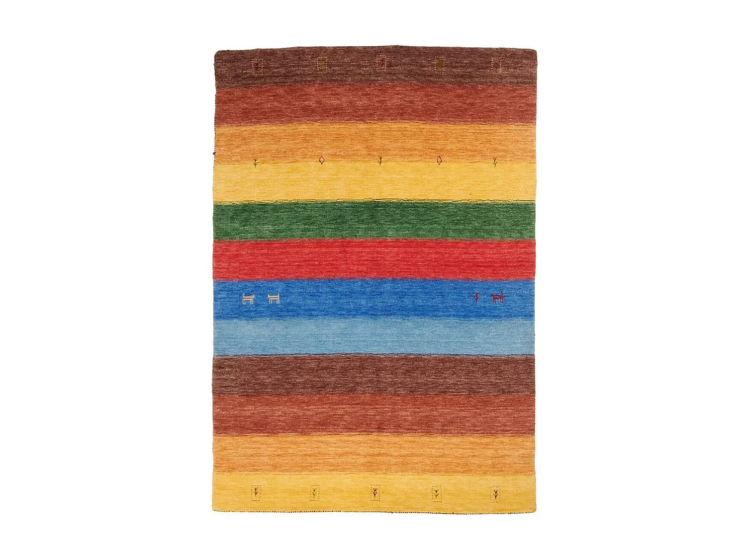 tapis salon 160x230 fait main en laine jaune et orange rectangle motif oriental