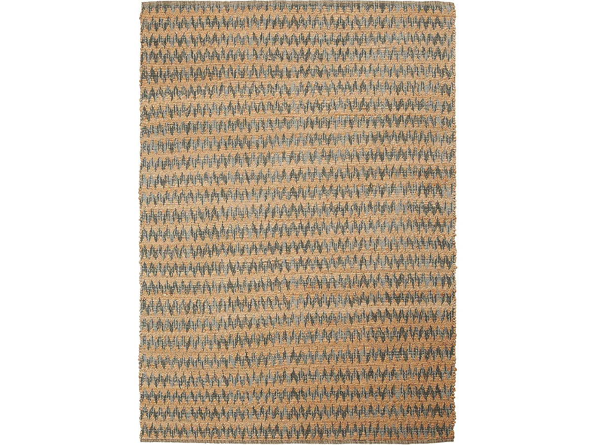 Tapis kilim 170x240 rectangle fait main en chanvre beige motif géométrique