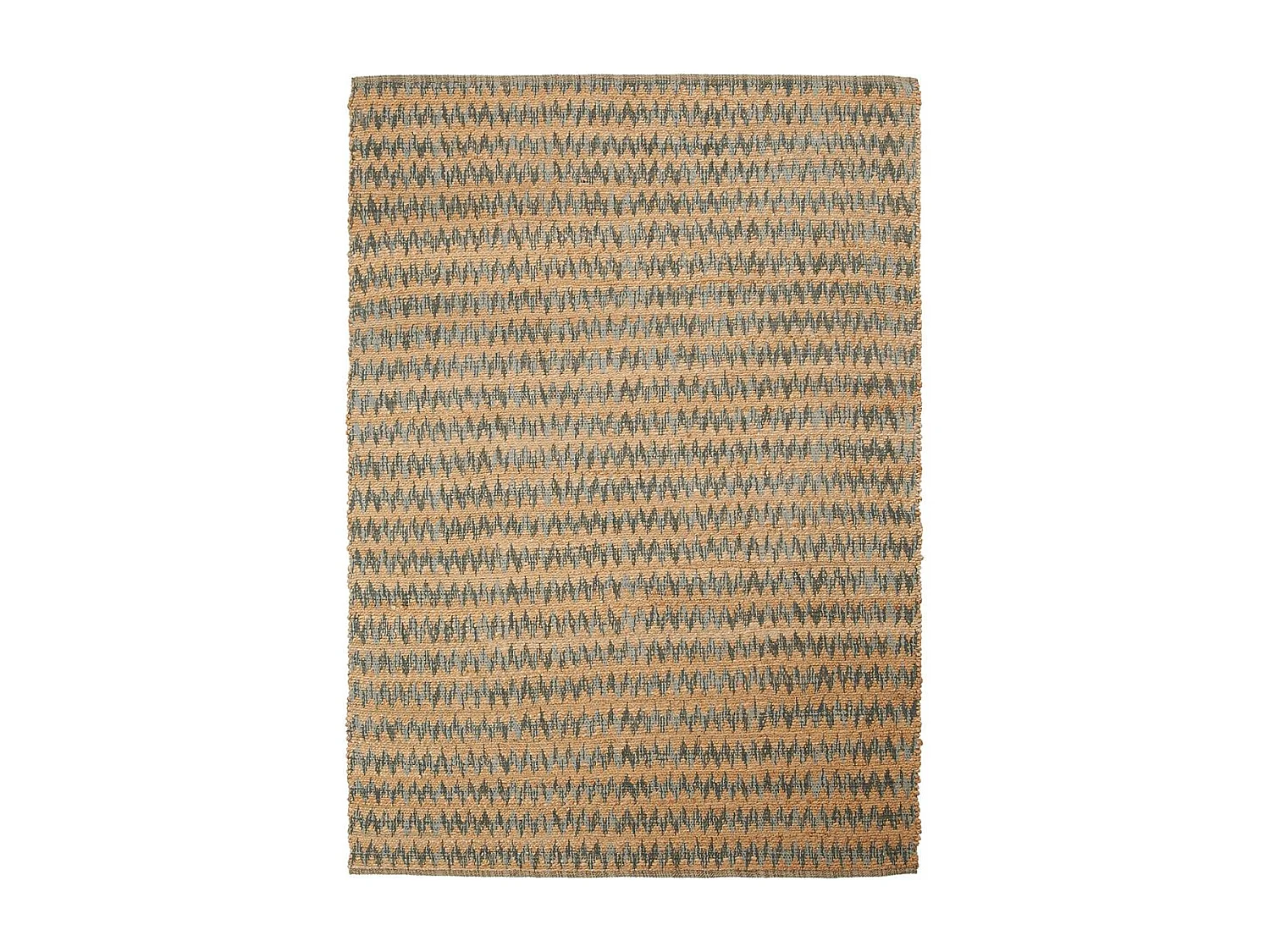 Tapis kilim 170x240 rectangle fait main en chanvre beige motif géométrique