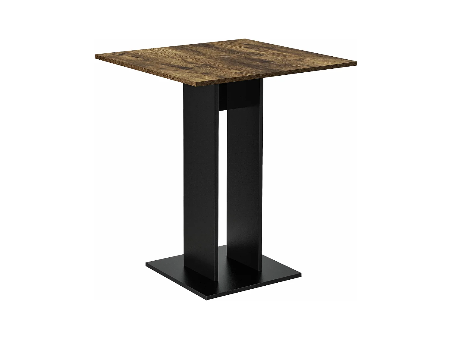 Mesa de comedor cuadrada para salón cocina 78 cm negro marrón 03_0006124