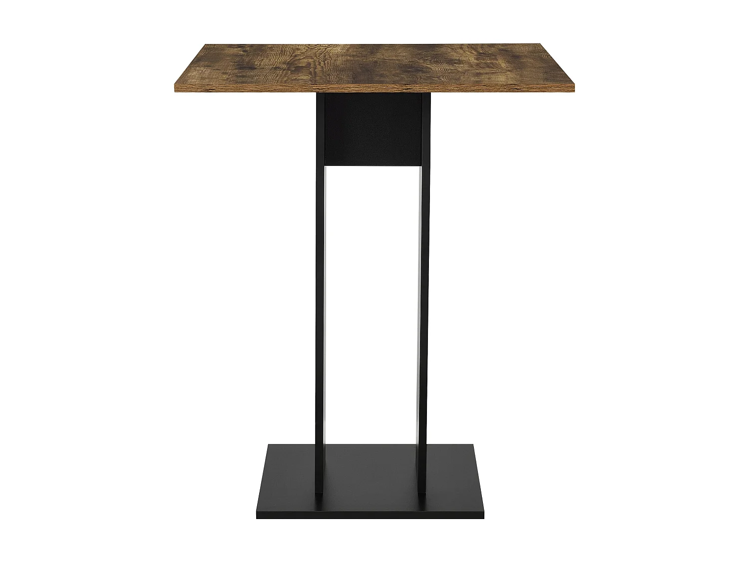 Mesa de comedor cuadrada para salón cocina 78 cm negro marrón 03_0006124