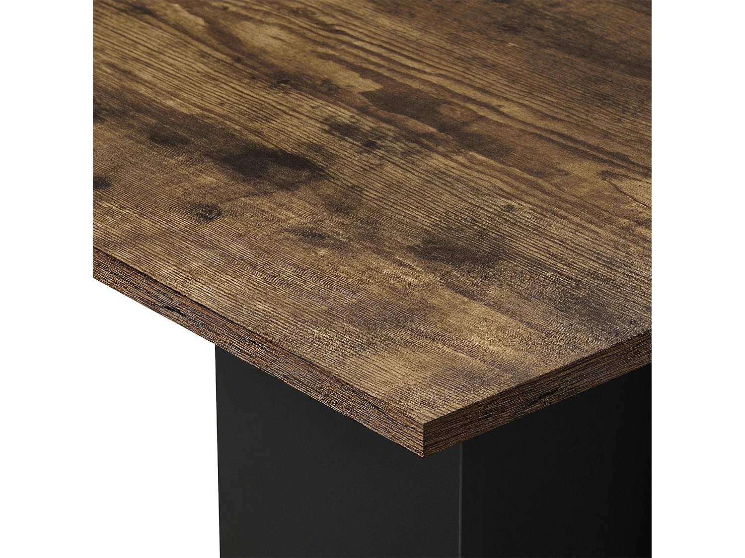 Mesa de comedor cuadrada para salón cocina 78 cm negro marrón 03_0006124