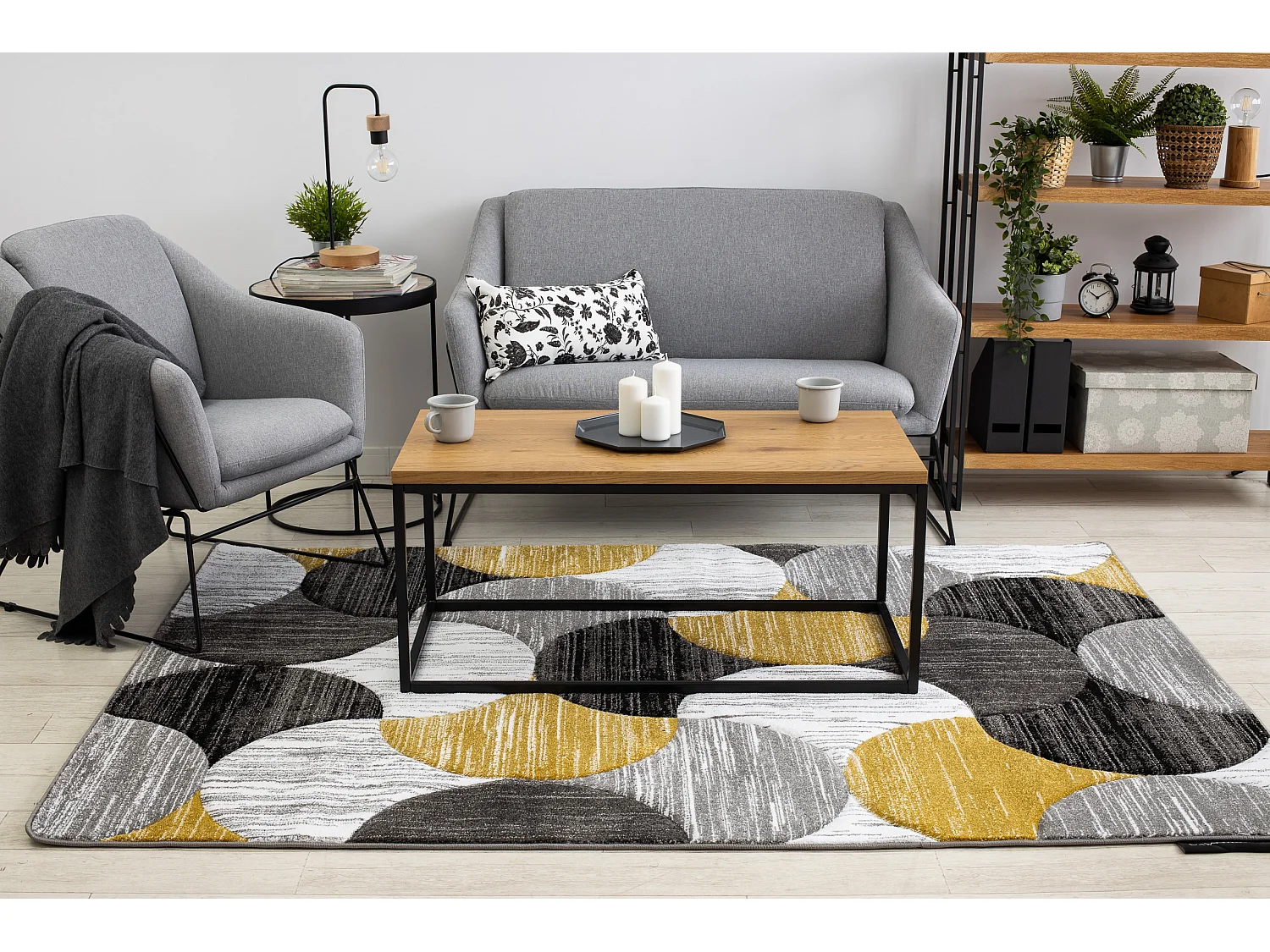 Tapis ALTER Geo coquillages or 160x220 cm