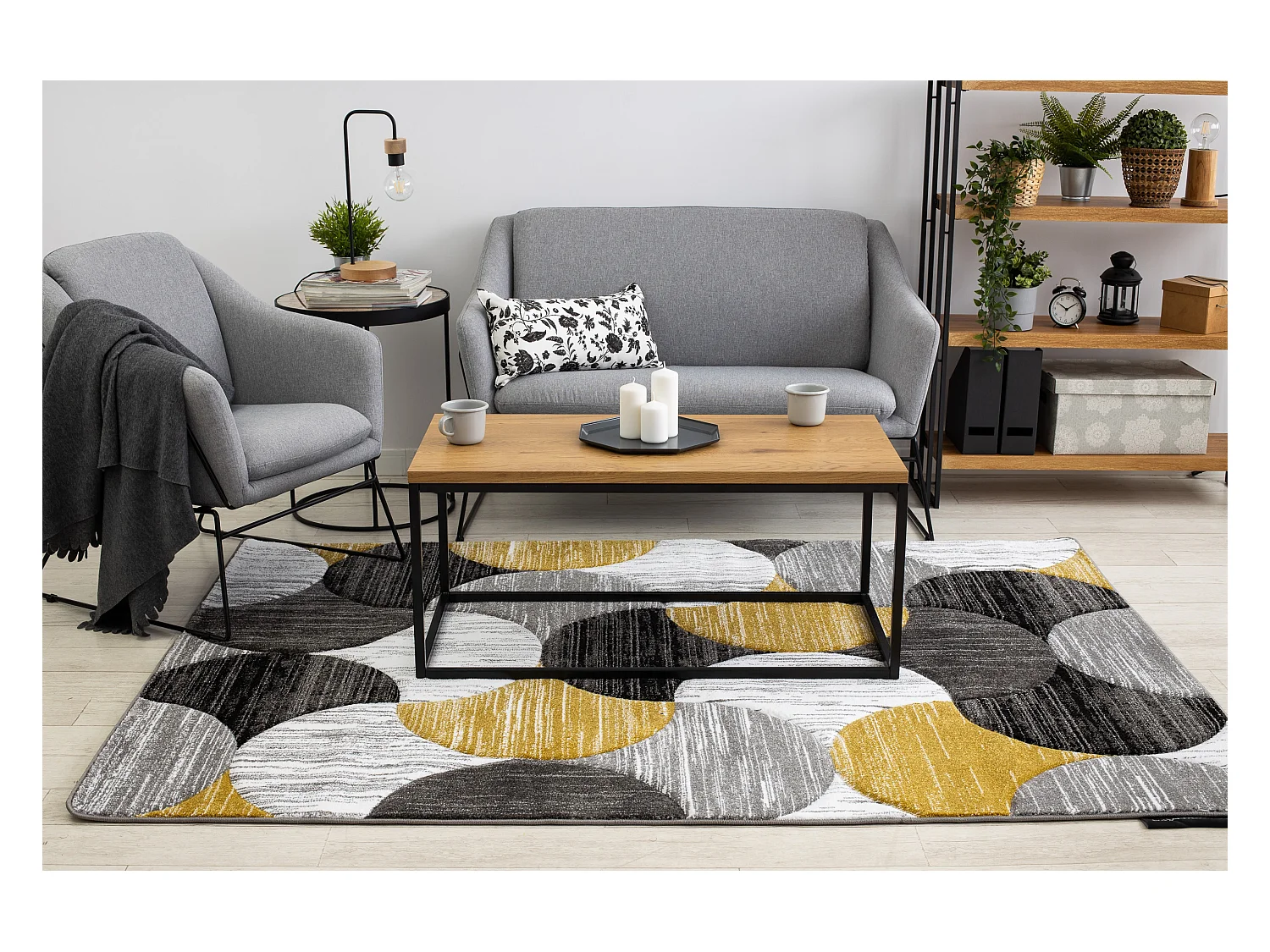 Tapijt ALTER Geo Schelpen goud 140x190 cm