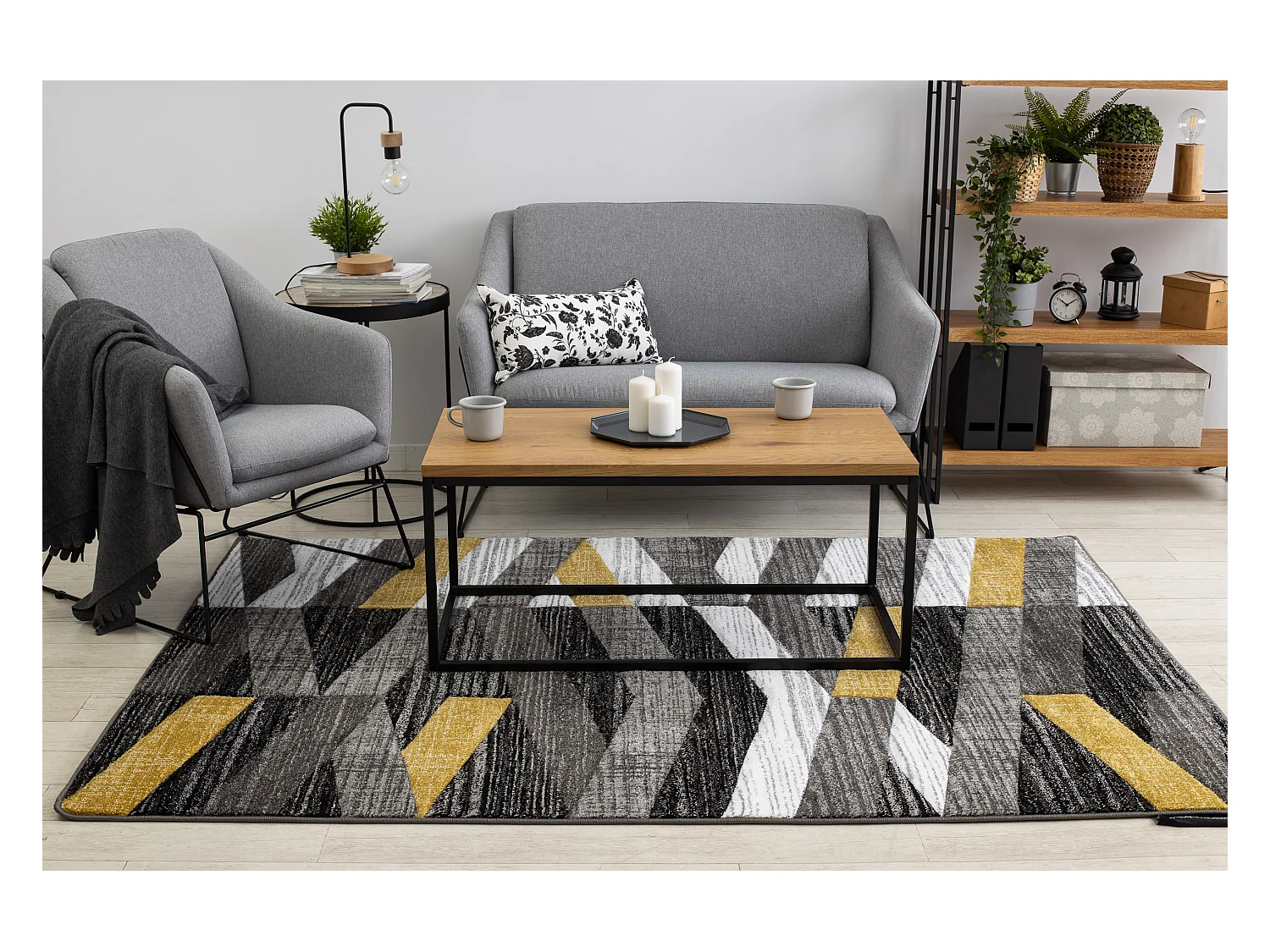 Tapis ALTER Bax des rayures or 80x150 cm