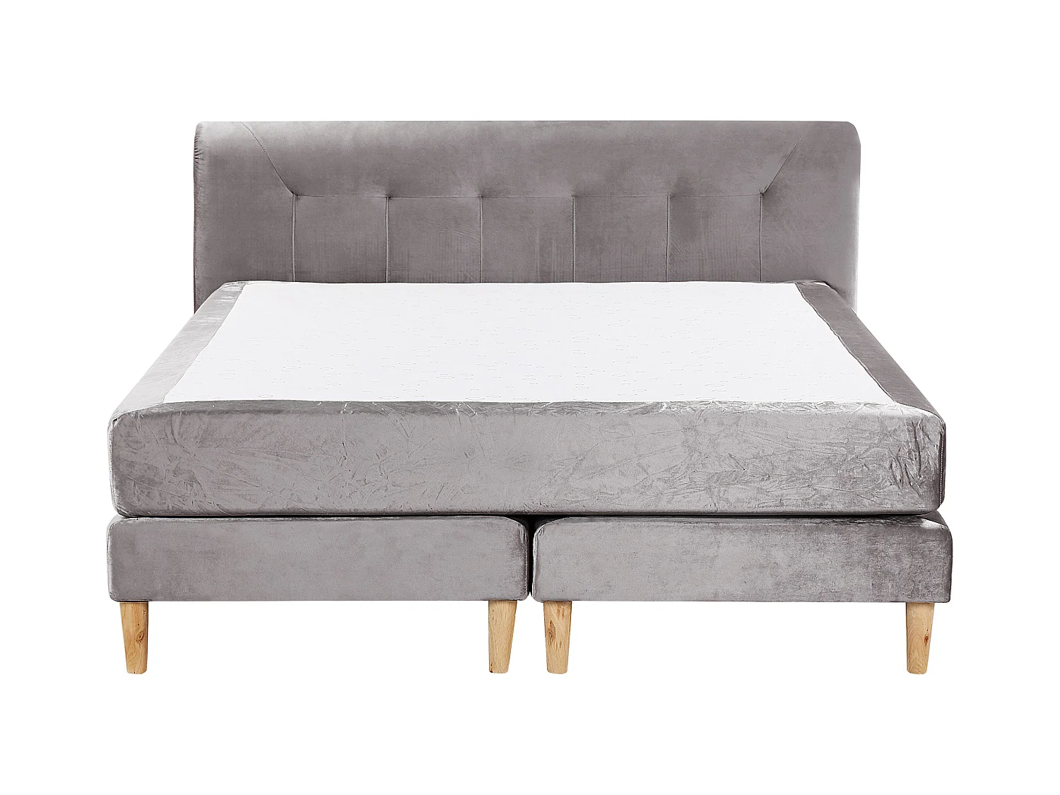 Boxspring Fluweel MARQUISE 160 x 200 cm Grijs