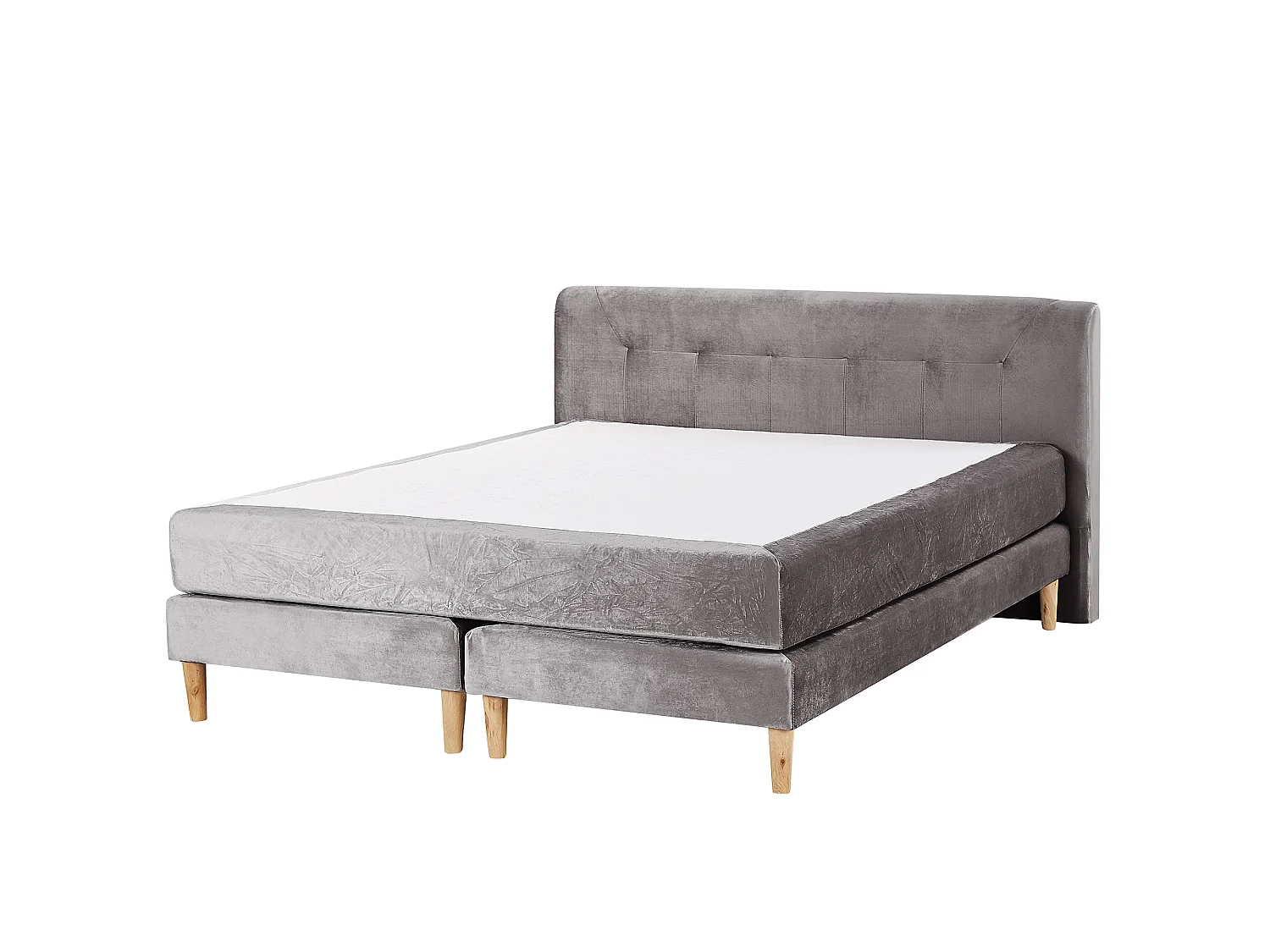 Letto Continentale Velluto MARQUISE 160 x 200 cm Grigio