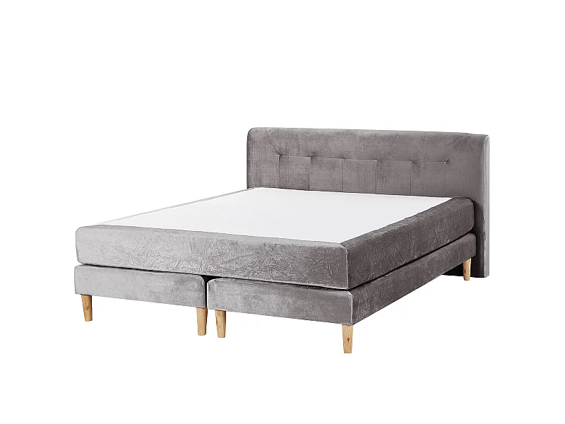 Letto Continentale Velluto MARQUISE 160 x 200 cm Grigio