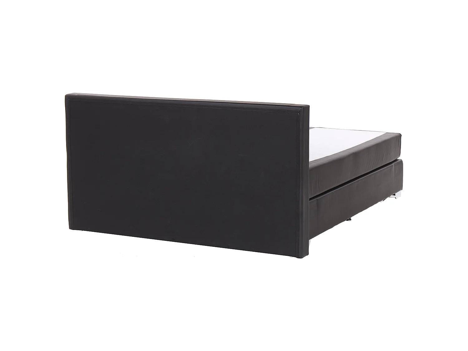 Divan Bed Faux Leather PRESIDENT 180 x 200 cm (EU Super King) Black