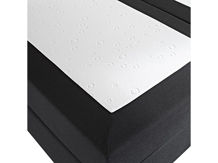 Divan Bed Faux Leather PRESIDENT 180 x 200 cm (EU Super King) Black