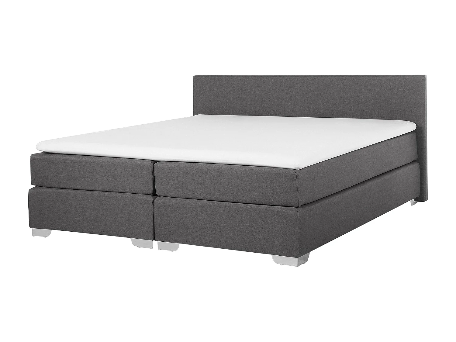 Lit Boxspring Tissu PRESIDENT 180 x 200 cm Gris foncé