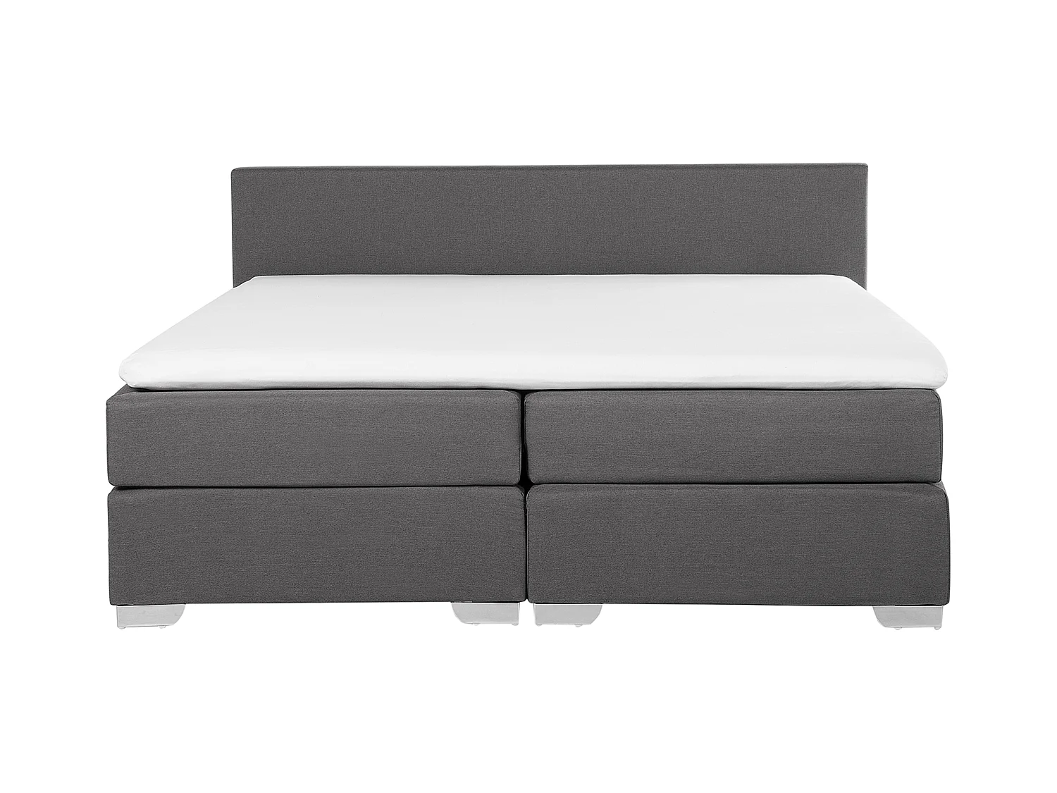 Lit Boxspring Tissu PRESIDENT 180 x 200 cm Gris foncé