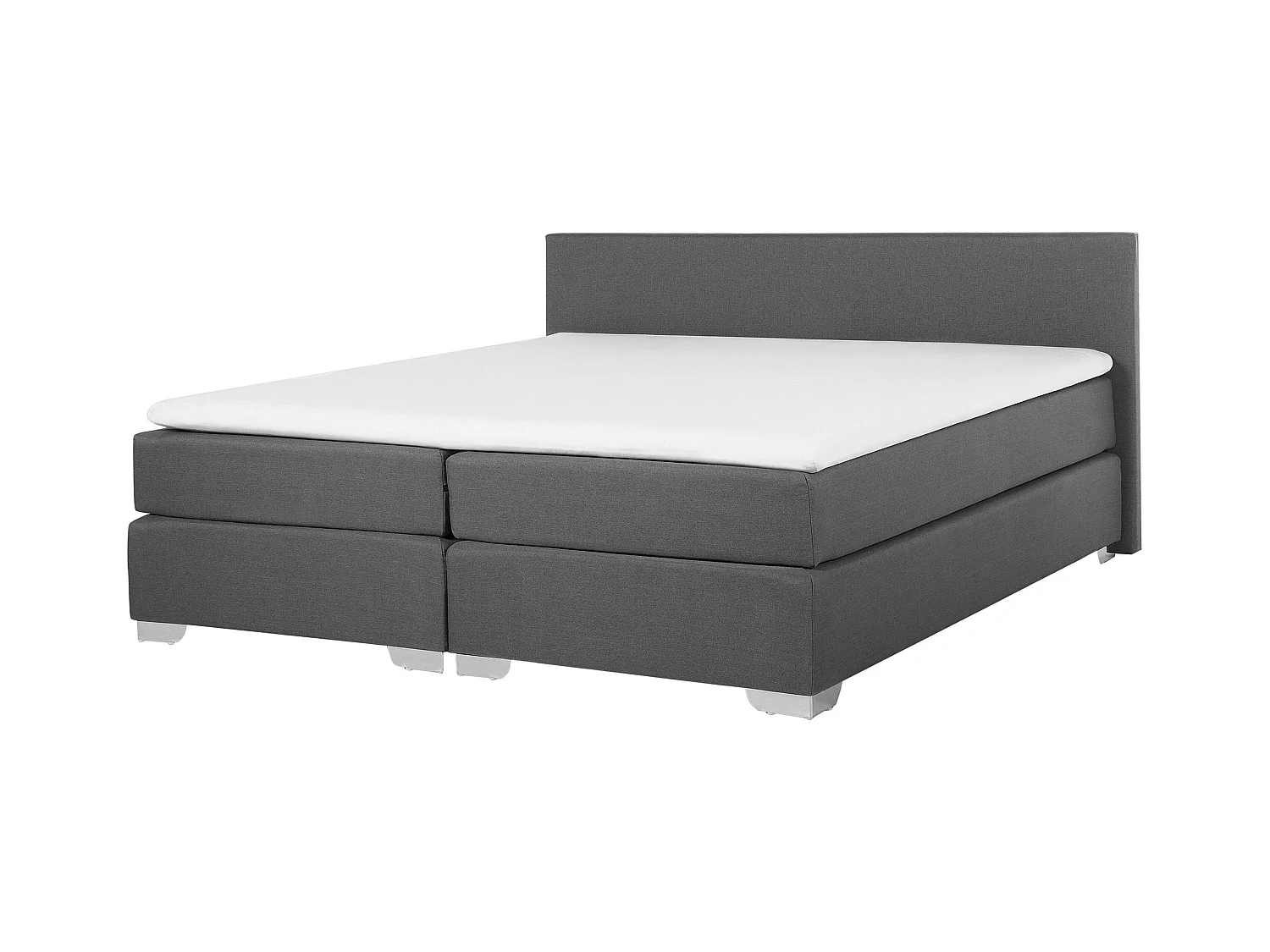 Lit Boxspring Tissu PRESIDENT 180 x 200 cm Gris foncé