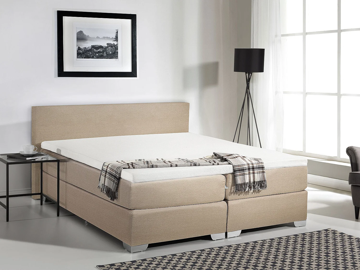 Boxspring Stof PRESIDENT 180 x 200 cm Beige