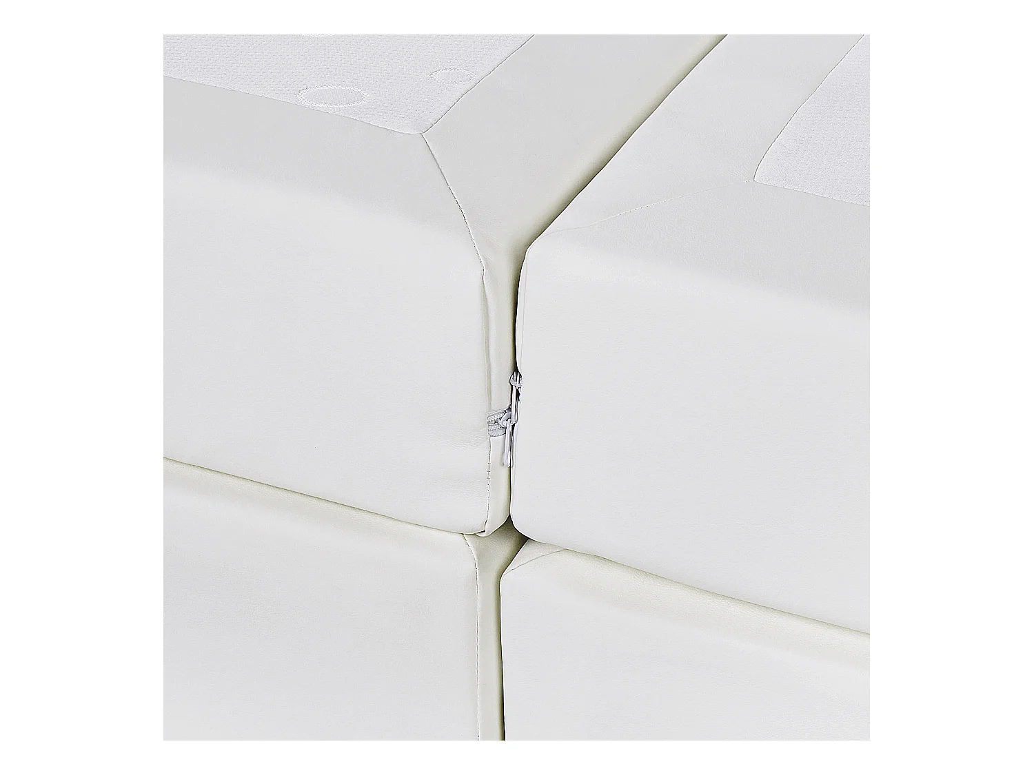 Cama continental Piel sintética PRESIDENT 160 x 200 cm Blanco