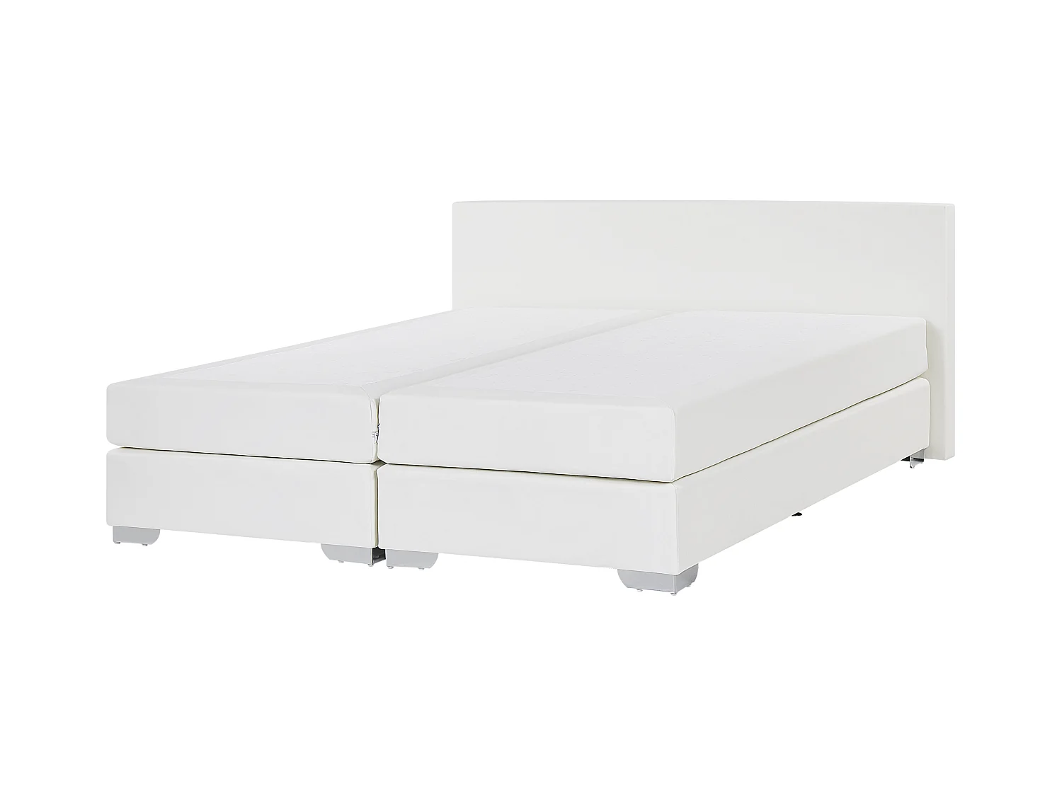 Lit Boxspring Cuir PU PRESIDENT 160 x 200 cm Blanc