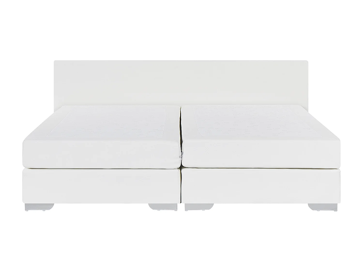 Boxspringbett Kunstleder in Weiß 160 x 200 cm modernes Polsterbett Hotelbett