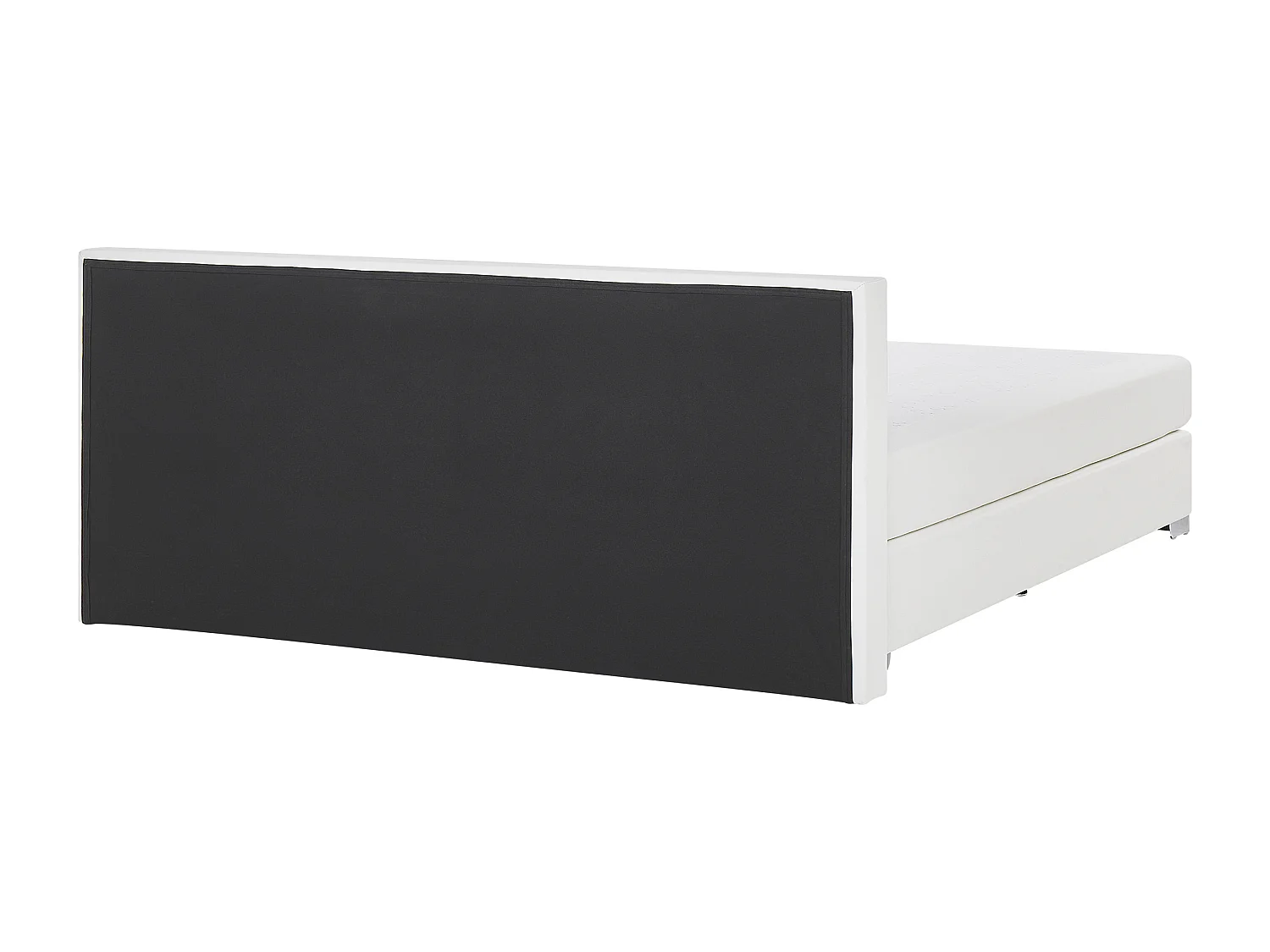 Boxspringbett Kunstleder in Weiß 160 x 200 cm modernes Polsterbett Hotelbett