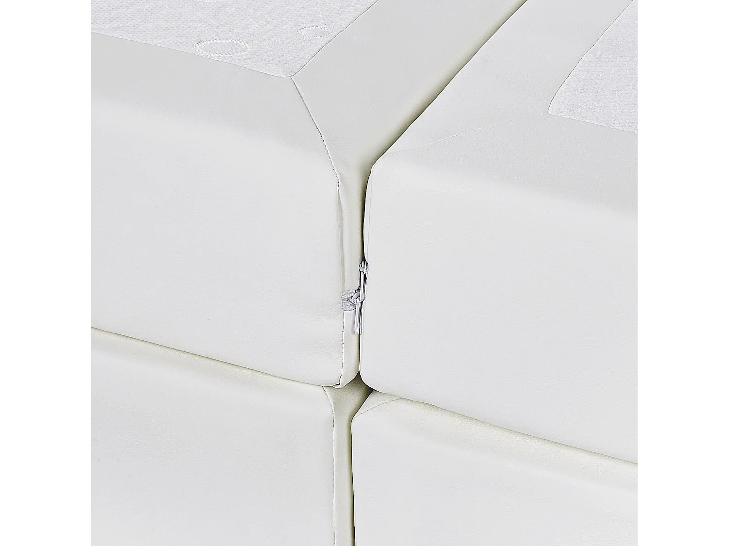 Boxspringbett Kunstleder in Weiß 160 x 200 cm modernes Polsterbett Hotelbett