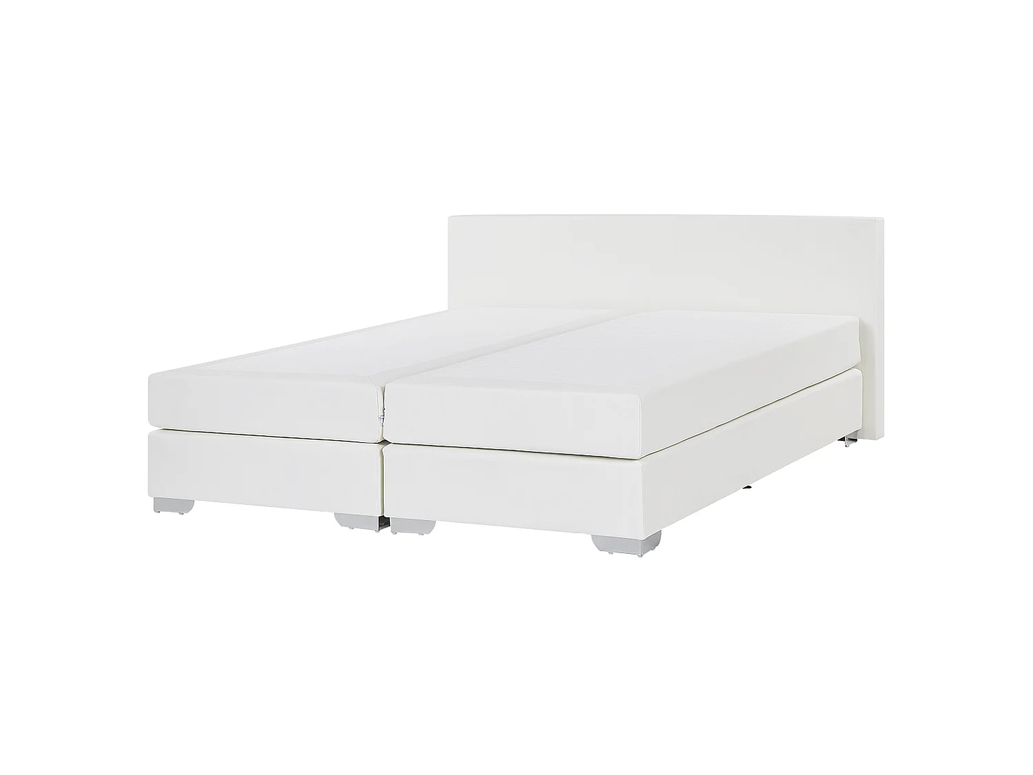 Lit Boxspring Cuir PU PRESIDENT 160 x 200 cm Blanc