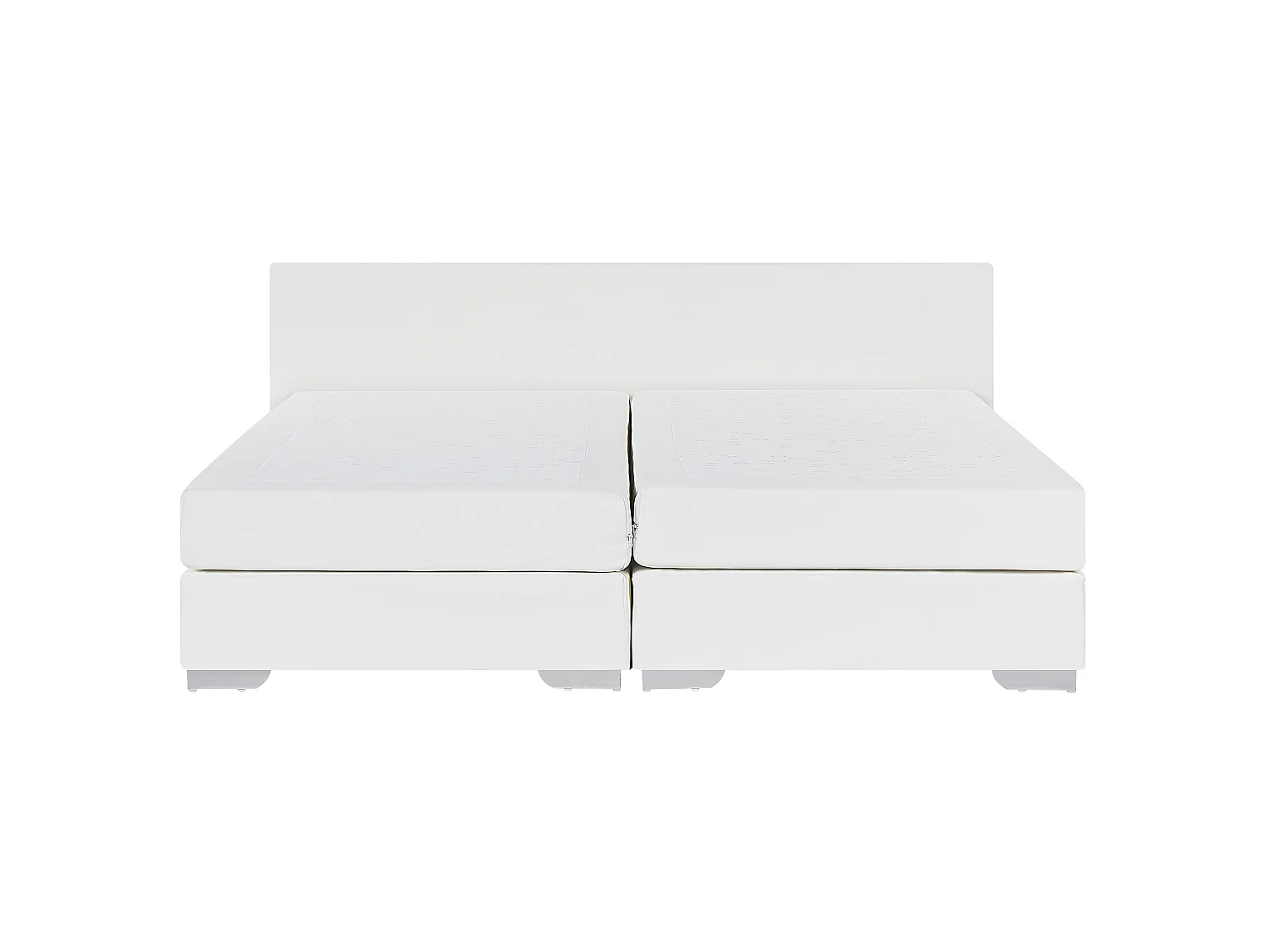 Lit Boxspring Cuir PU PRESIDENT 160 x 200 cm Blanc