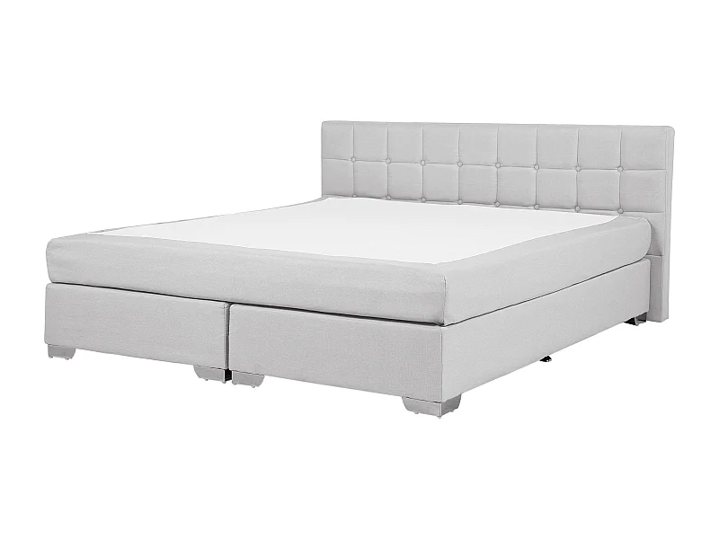 Lit Boxspring Tissu ADMIRAL 180 x 200 cm Gris clair