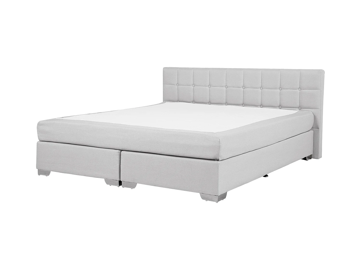 Lit Boxspring Tissu ADMIRAL 180 x 200 cm Gris clair
