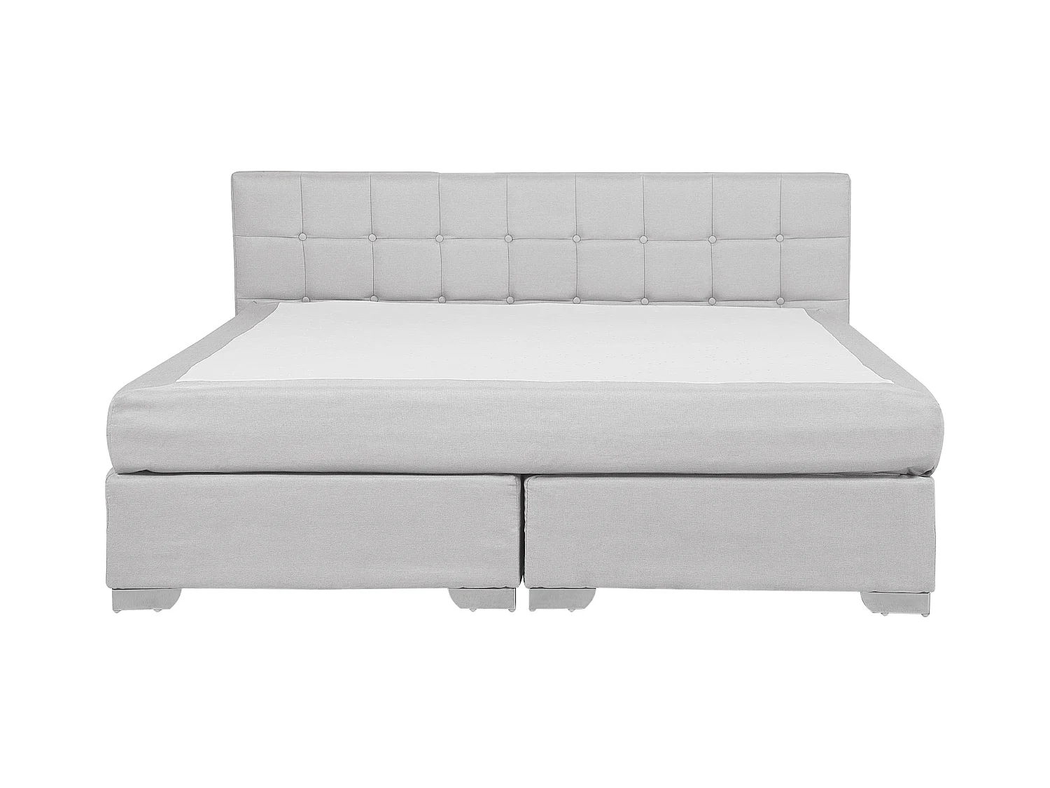 Lit Boxspring Tissu ADMIRAL 180 x 200 cm Gris clair