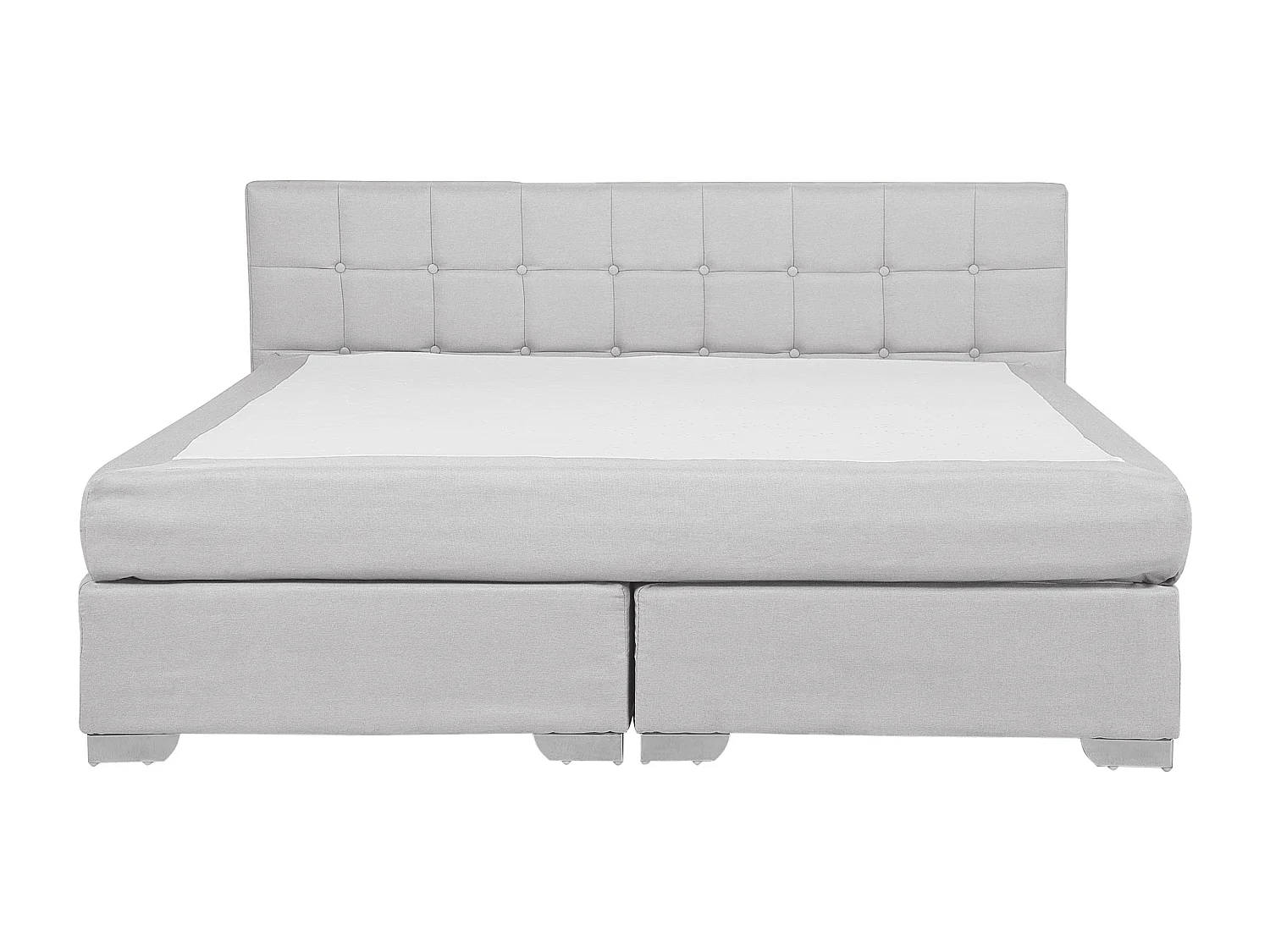 Cama continental Tecido ADMIRAL 180 x 200 cm Cinzento claro