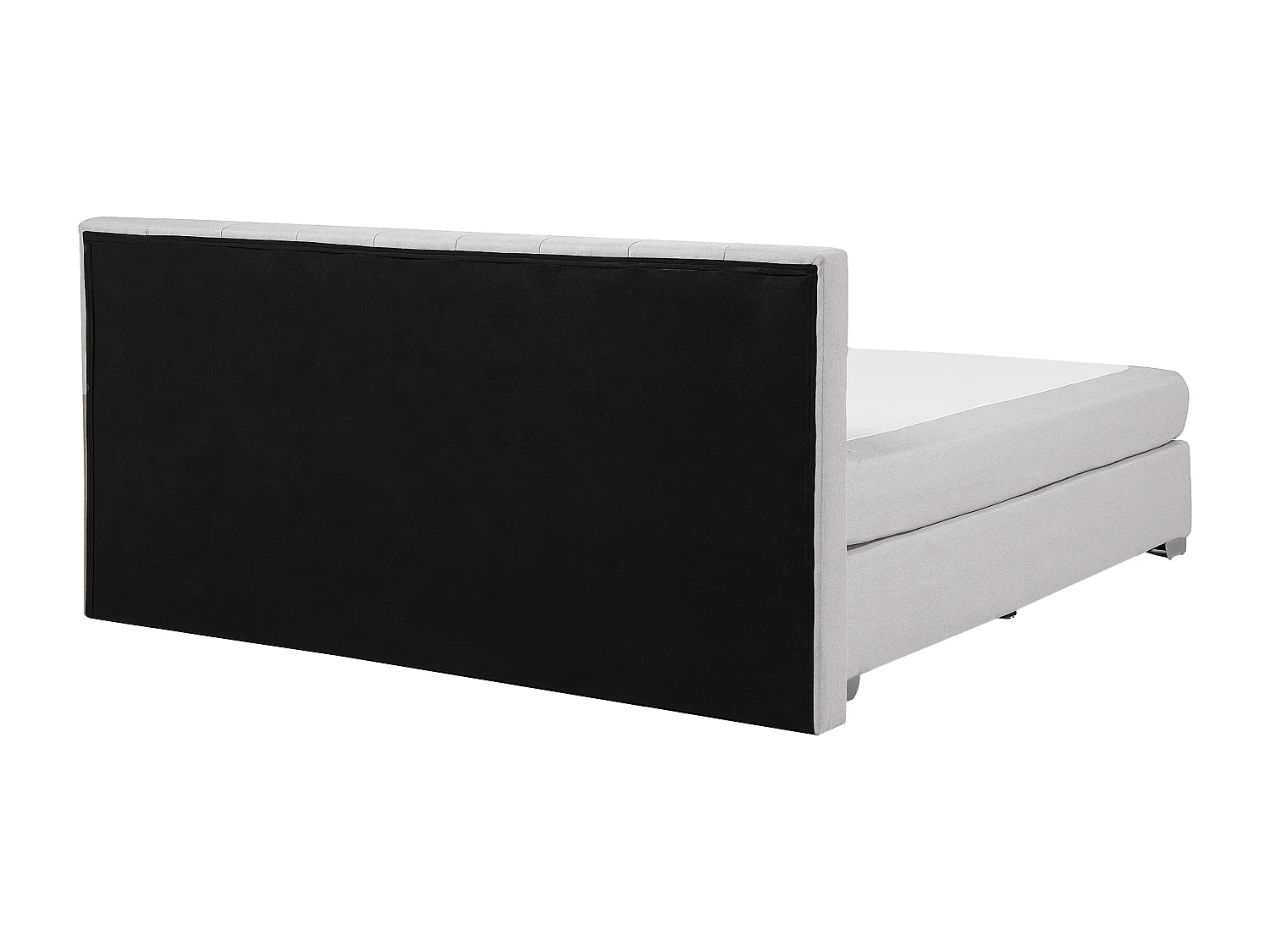 Cama continental Tecido ADMIRAL 180 x 200 cm Cinzento claro