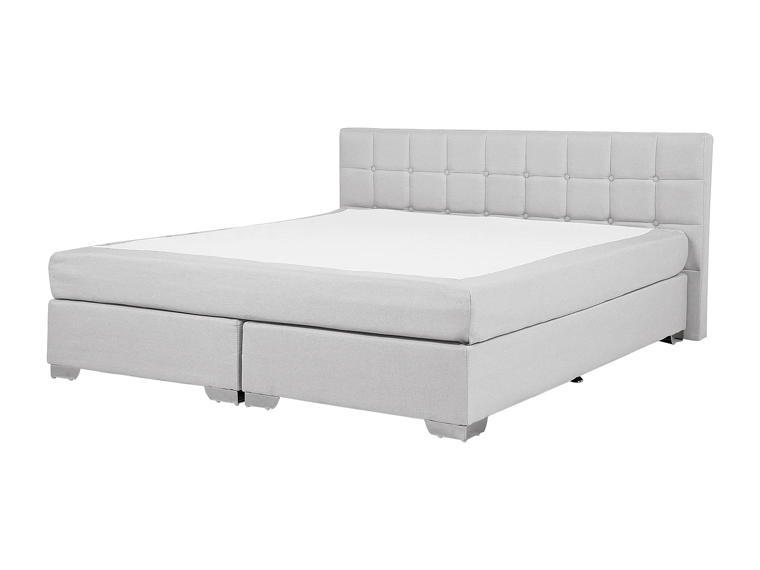 Lit Boxspring Tissu ADMIRAL 180 x 200 cm Gris clair