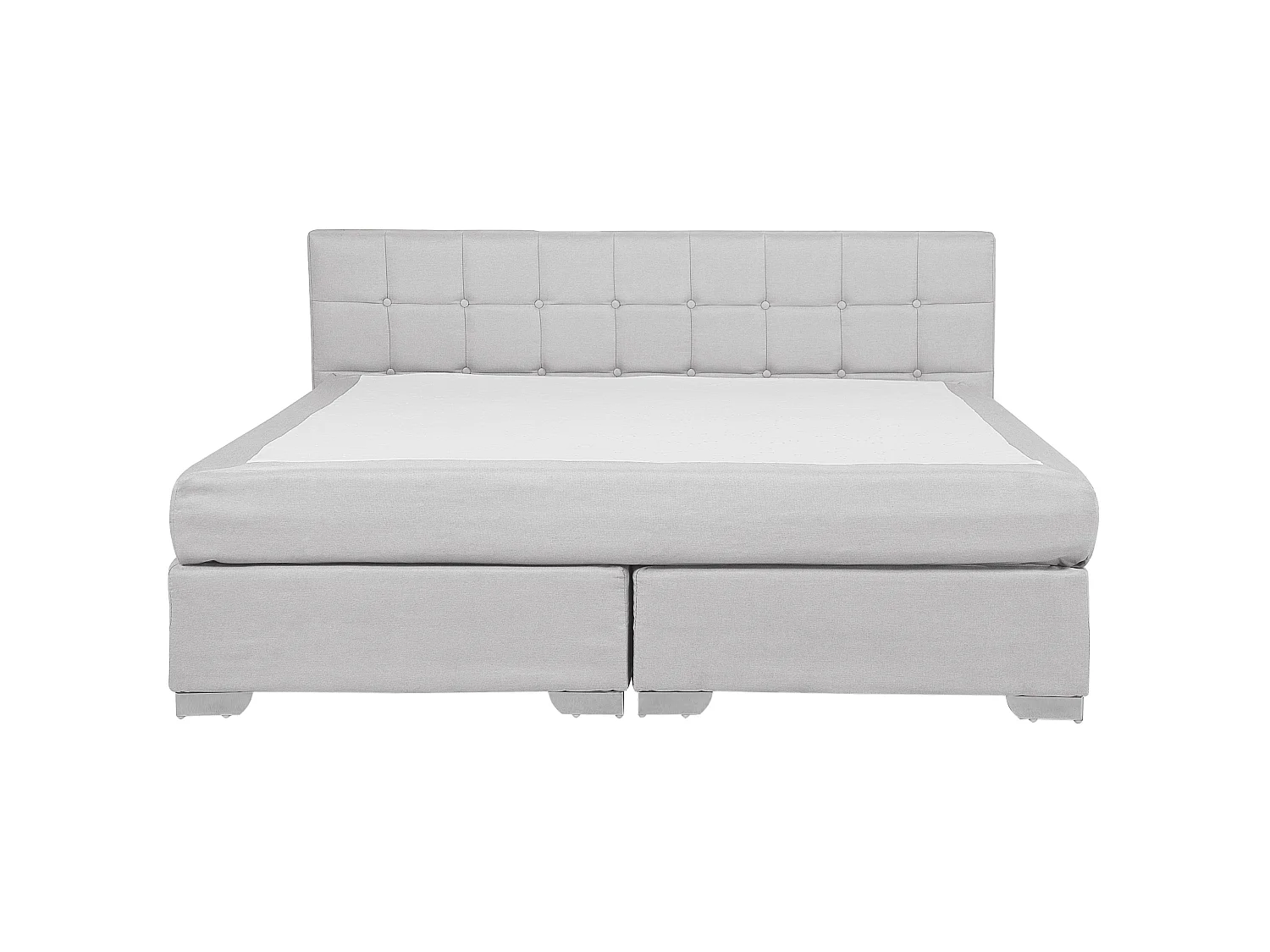Boxspring Stof ADMIRAL 180 x 200 cm Lichtgrijs