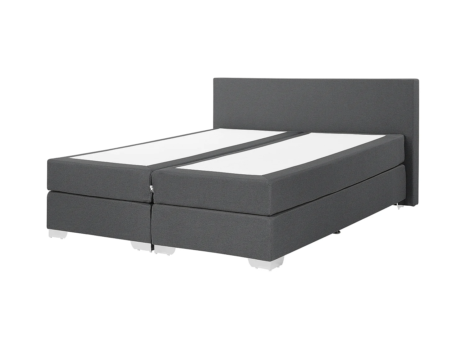 Lit Boxspring Tissu PRESIDENT 160 x 200 cm Gris foncé