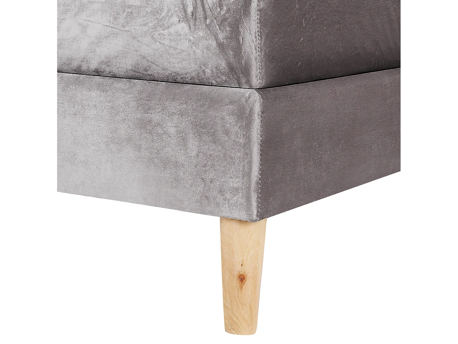 Lit Boxspring Velours MARQUISE 180 x 200 cm Gris