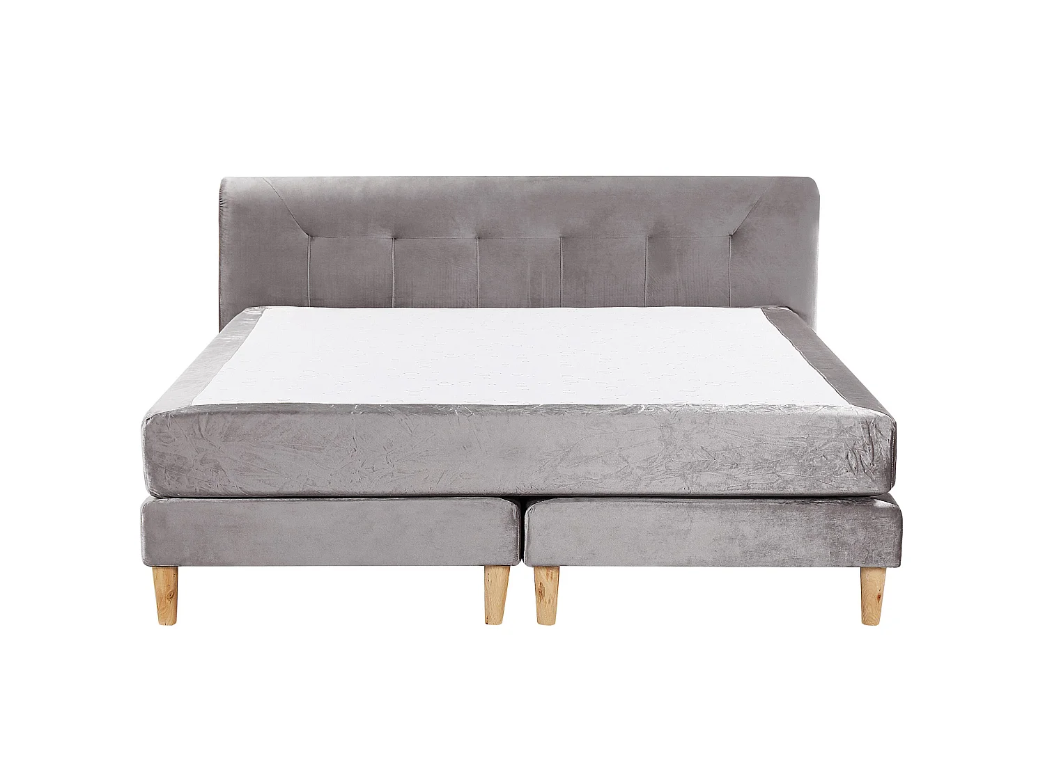 Boxspring Fluweel MARQUISE 180 x 200 cm Grijs
