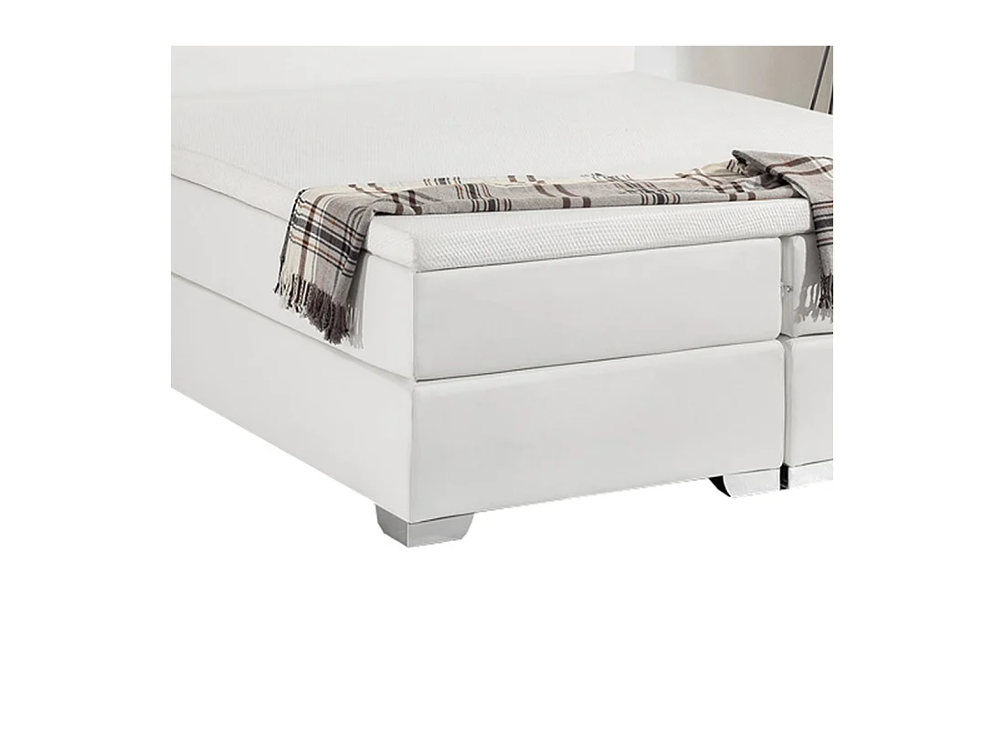 Lit Boxspring Cuir PU PRESIDENT 180 x 200 cm Blanc