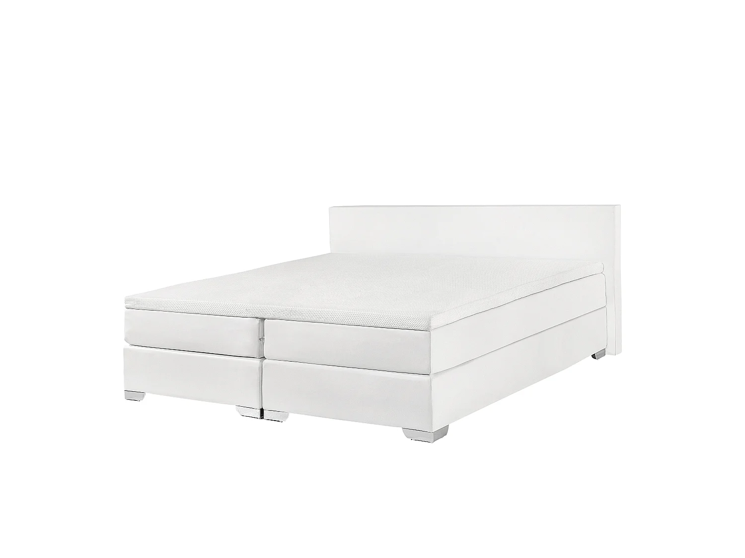 Lit Boxspring Cuir PU PRESIDENT 180 x 200 cm Blanc