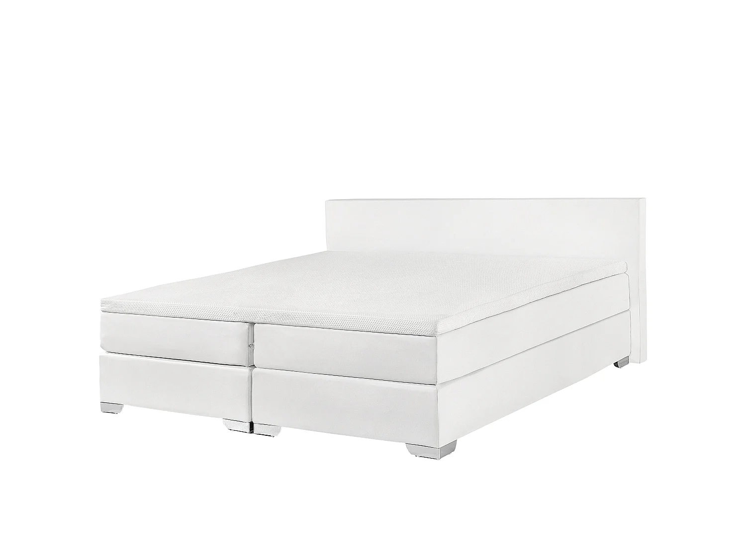 Lit Boxspring Cuir PU PRESIDENT 180 x 200 cm Blanc