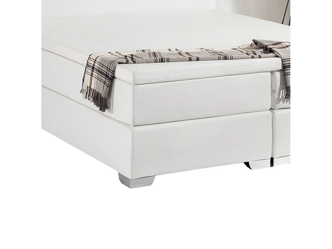Cama continental Piel sintética PRESIDENT 180 x 200 cm Blanco