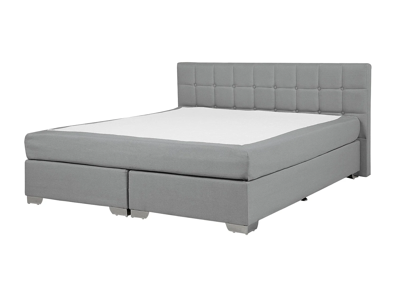 Lit Boxspring Tissu ADMIRAL 140 x 200 cm Gris clair