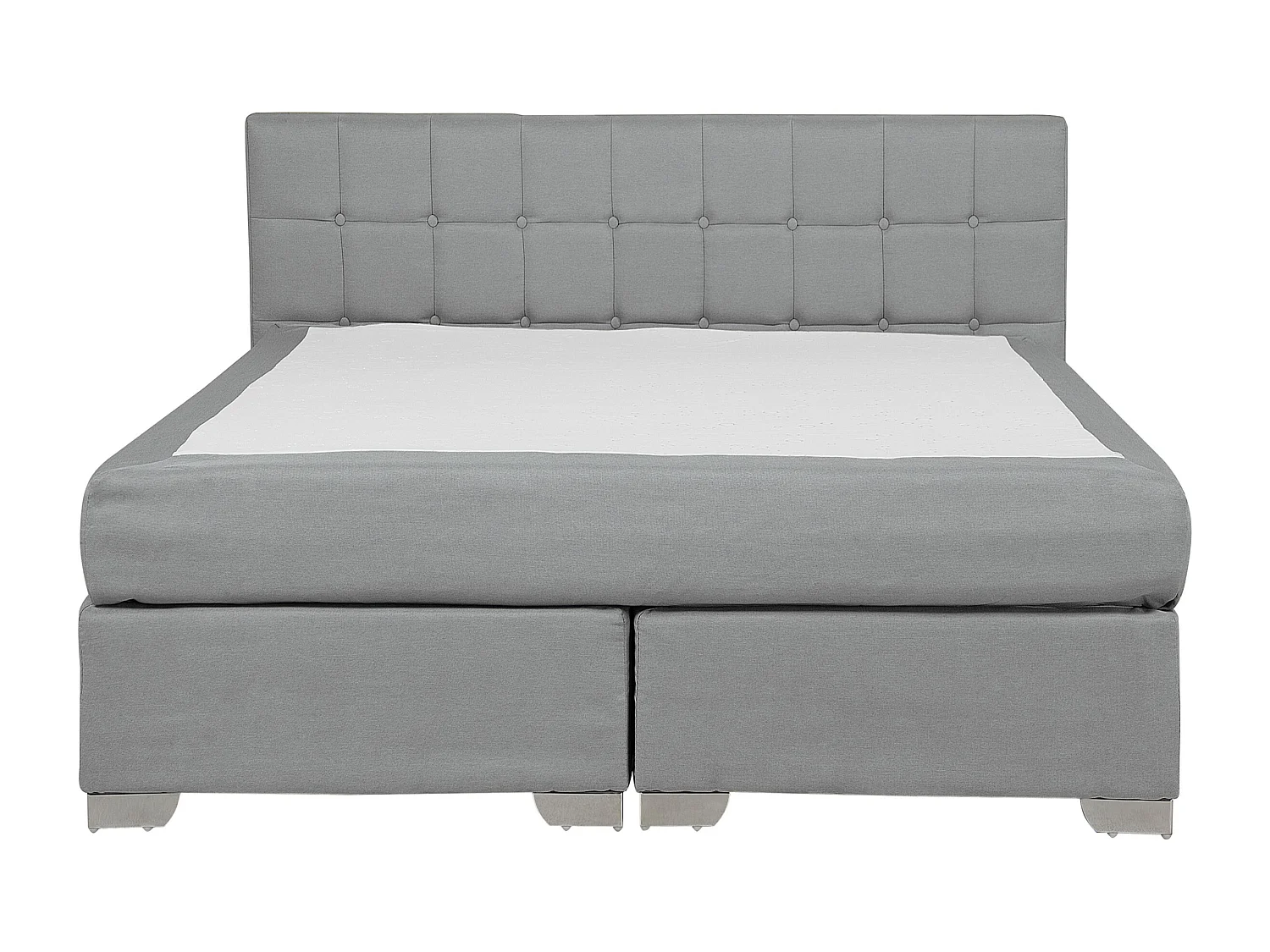 Lit Boxspring Tissu ADMIRAL 140 x 200 cm Gris clair