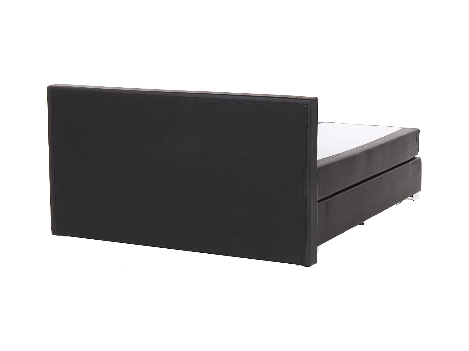 Boxspringbett Polsterbezug Leinenoptik schwarz 180 x 200 cm President