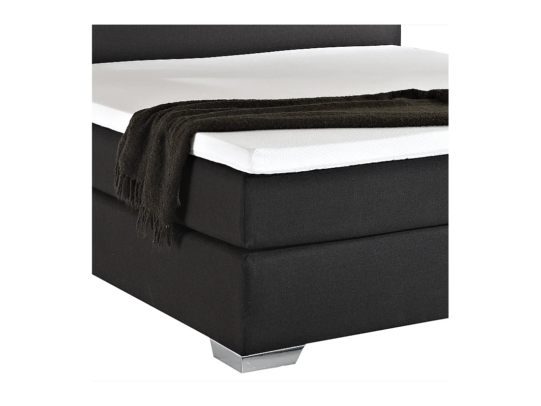 Boxspringbett Polsterbezug Leinenoptik schwarz 180 x 200 cm President