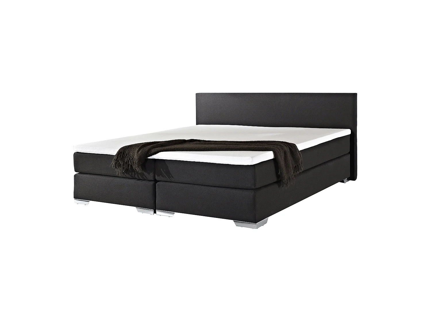 Lit Boxspring Tissu PRESIDENT 180 x 200 cm Noir
