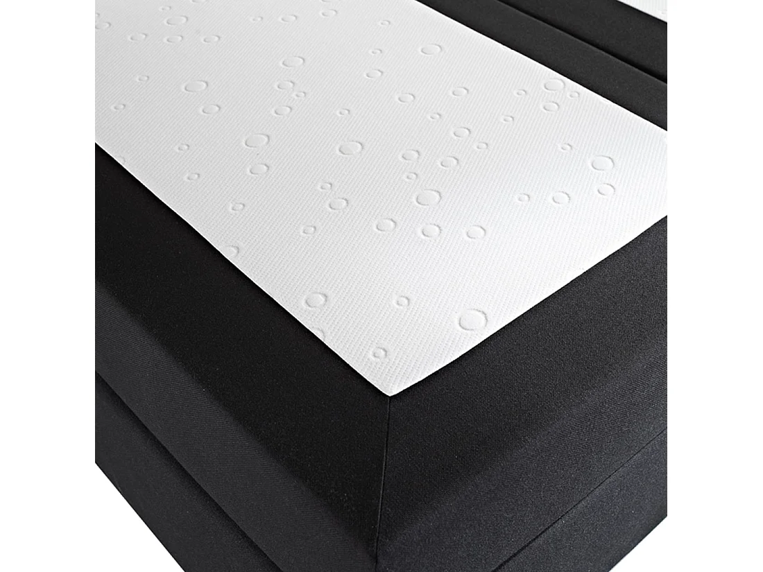 Cama continental Tecido PRESIDENT 180 x 200 cm Preto