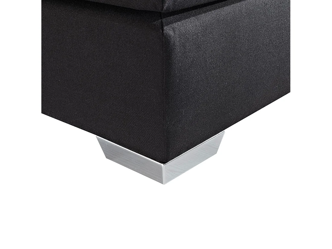 Cama continental Tecido PRESIDENT 180 x 200 cm Preto