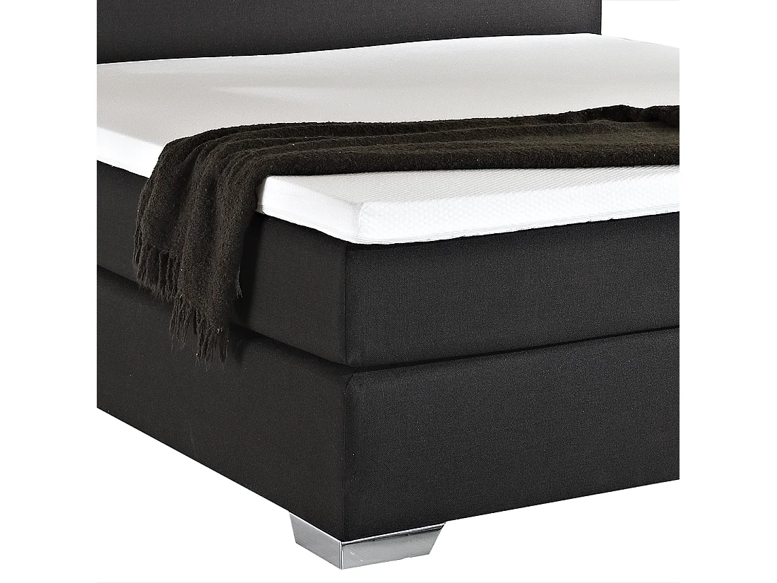 Cama continental Tecido PRESIDENT 180 x 200 cm Preto