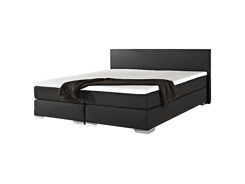 Lit Boxspring Tissu PRESIDENT 180 x 200 cm Noir